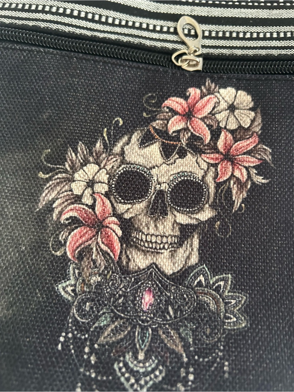 Floral Sugar Skull Crossbody Bag Tribal Boho Gothic Purse NWT - Picture 2 of 5